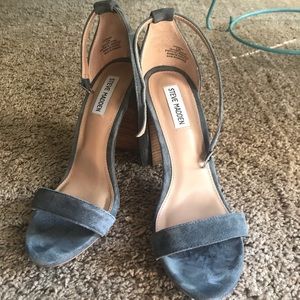 Steve Madden blue suede ankle strap heels